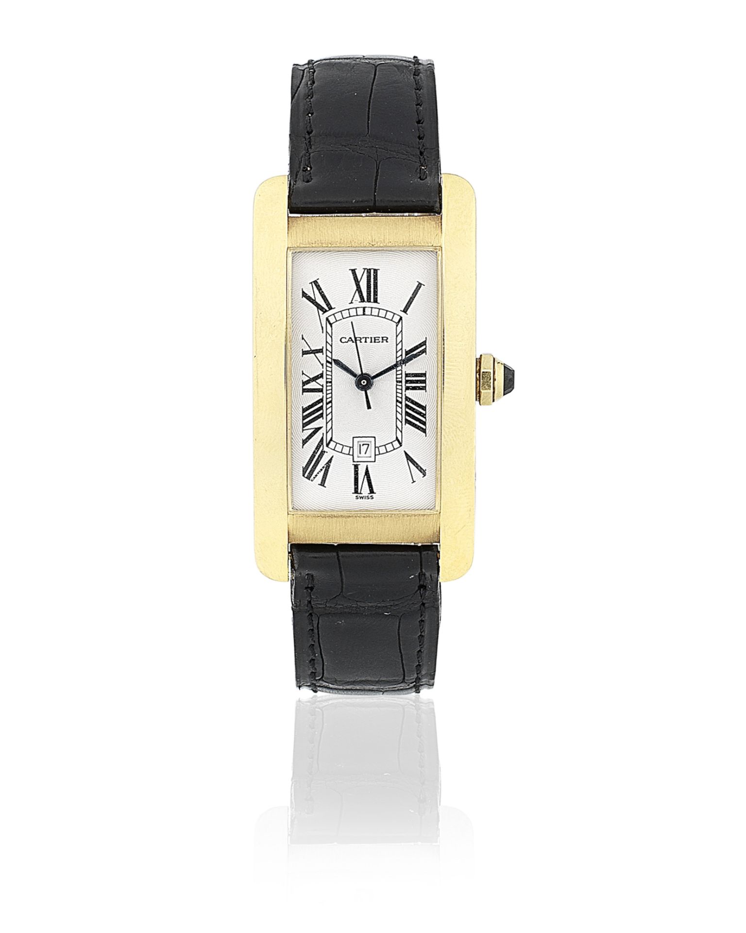 Cartier. An 18K gold automatic calendar wristwatch Tank Américaine, Ref: 1725, Circa 1995