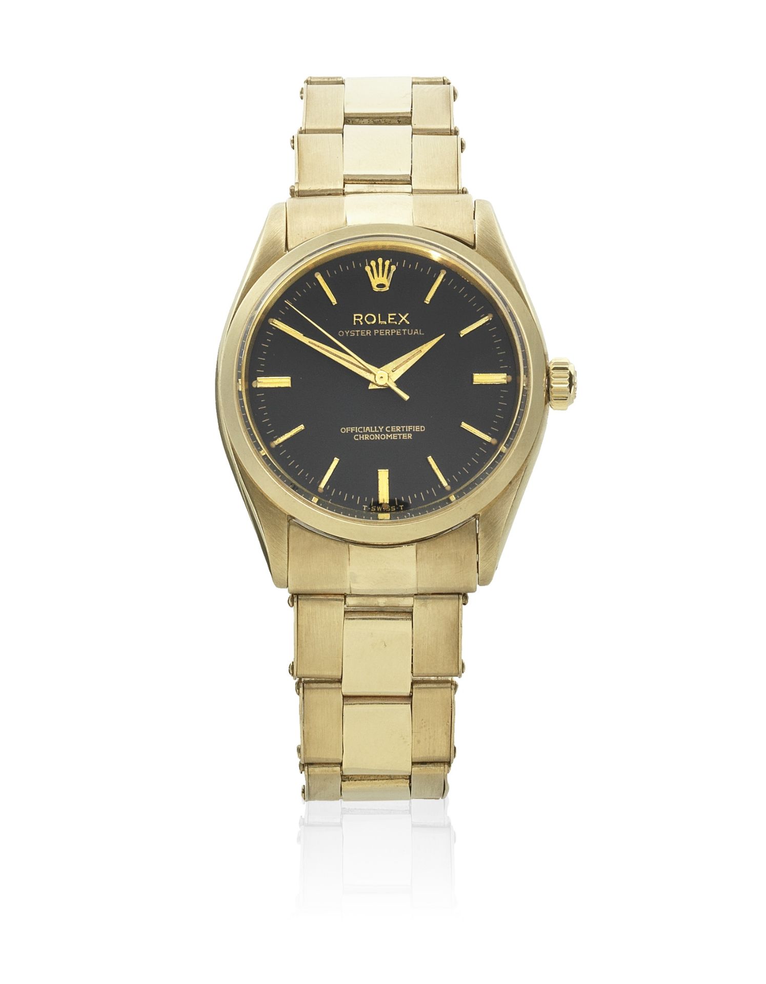 Rolex. A 9K gold automatic bracelet watch Oyster Perpetual, Ref: 6564/6, Circa 1957