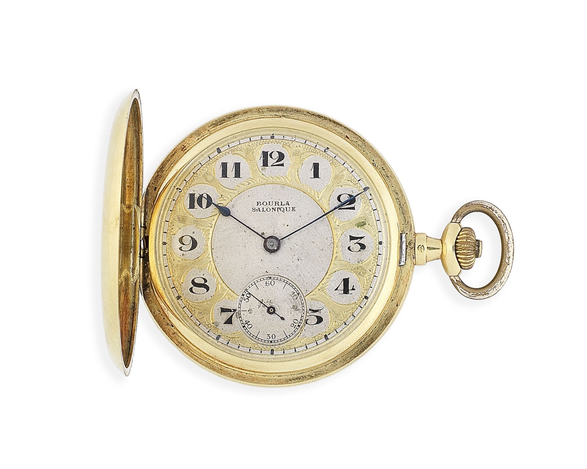 Rythmos. An 18K gold keyless wind full hunter pocket watch Circa 1910