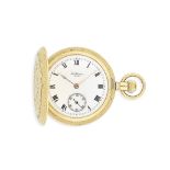 Waltham, U.S.A. An 18K gold keyless wind full hunter pocket watch Chester Hallmark for 1911