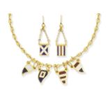 Enamel necklace and earring suite (2)