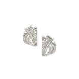 Diamond clip brooches,