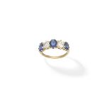 sapphire and diamond Five-stone ring