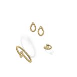 Diamond Bangle, ring and earclip suite
