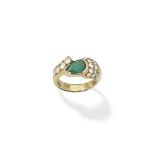 Emerald and diamond ring