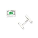 GRAFF: Emerald and diamond cufflinks