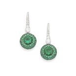 GRAFF: emerald and diamond 'Halo' earrings