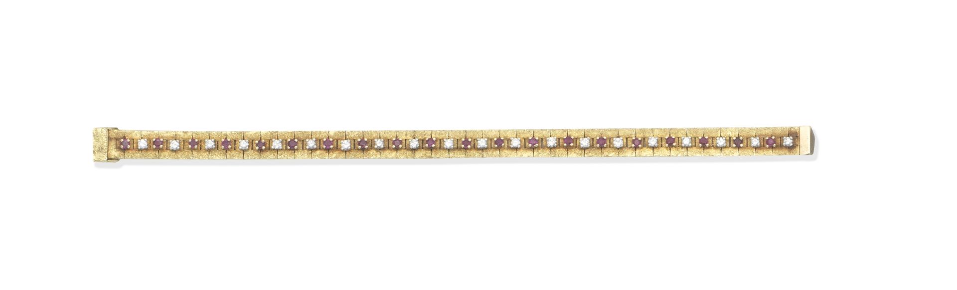 Ruby and diamond bracelet,