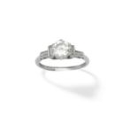 Diamond single-stone ring