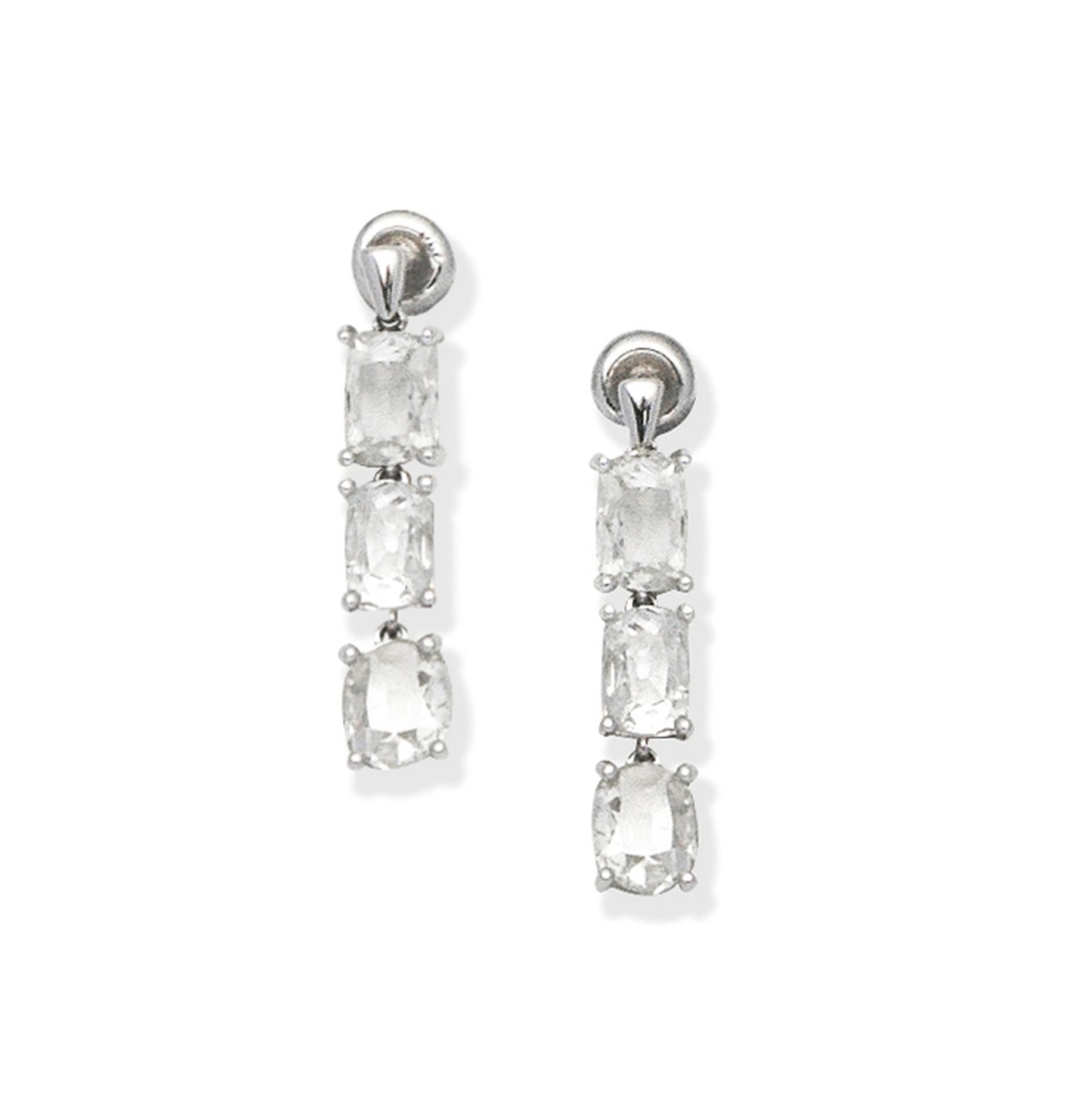 Diamond pendent earrings