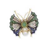 Gem-set butterfly brooch