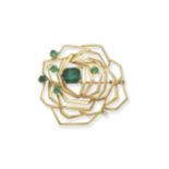 Monture Cartier: Emerald brooch
