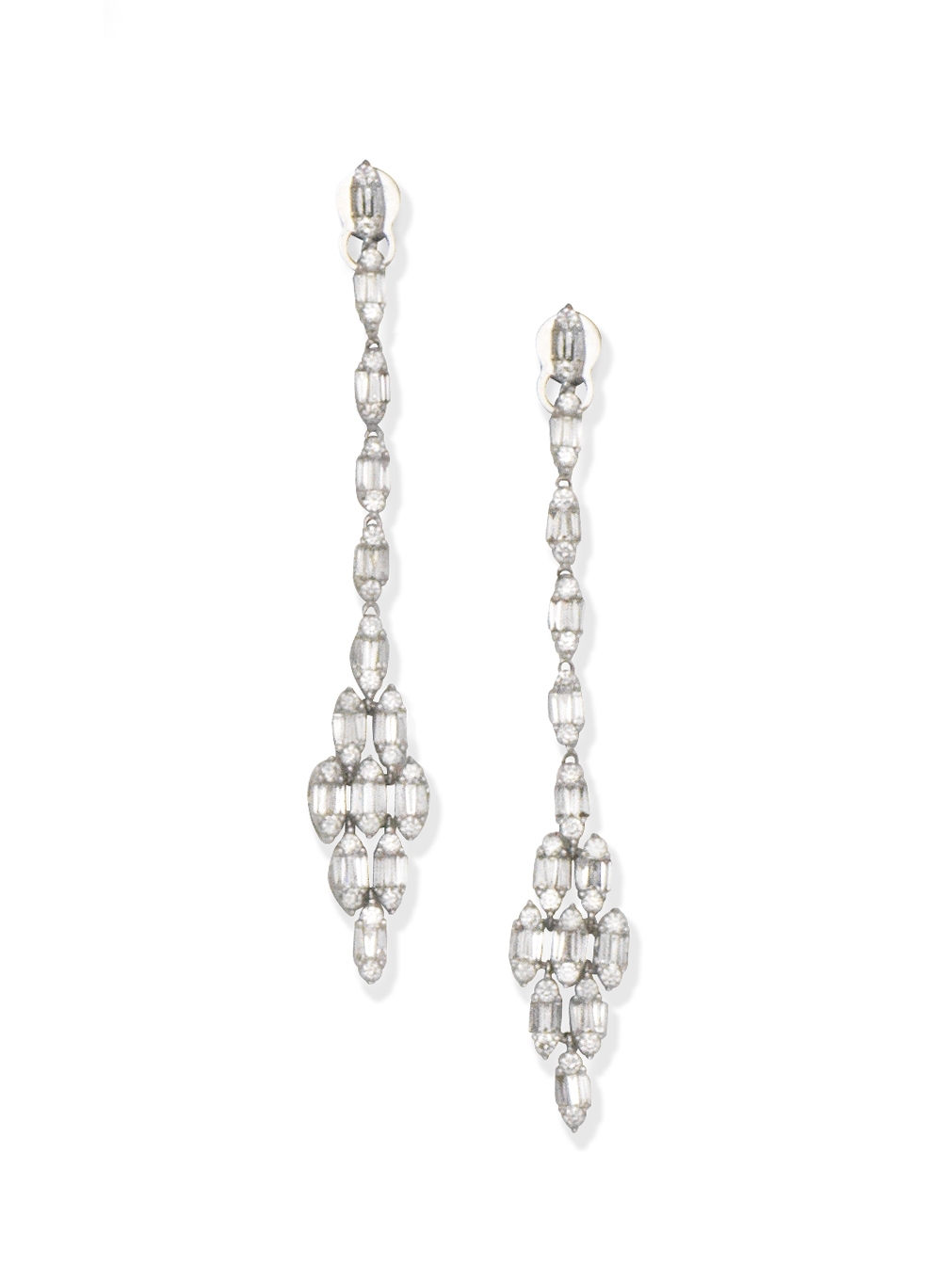 Diamond pendent earrings
