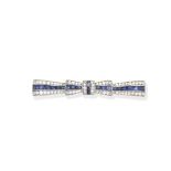 Sapphire and diamond brooch,