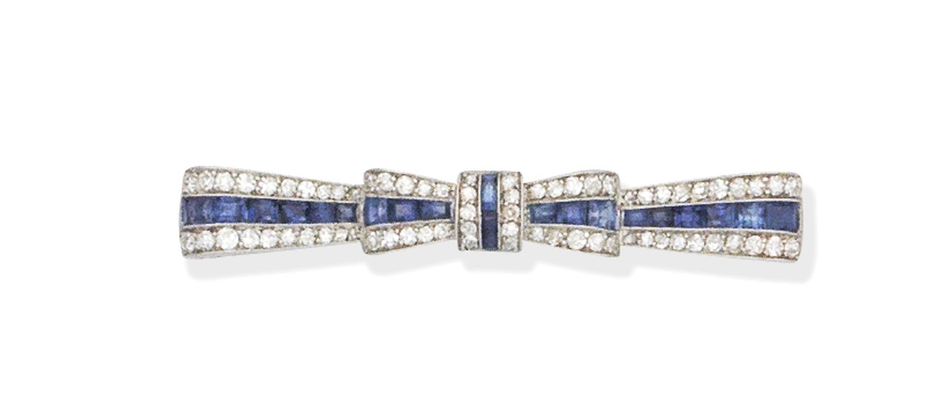 Sapphire and diamond brooch,