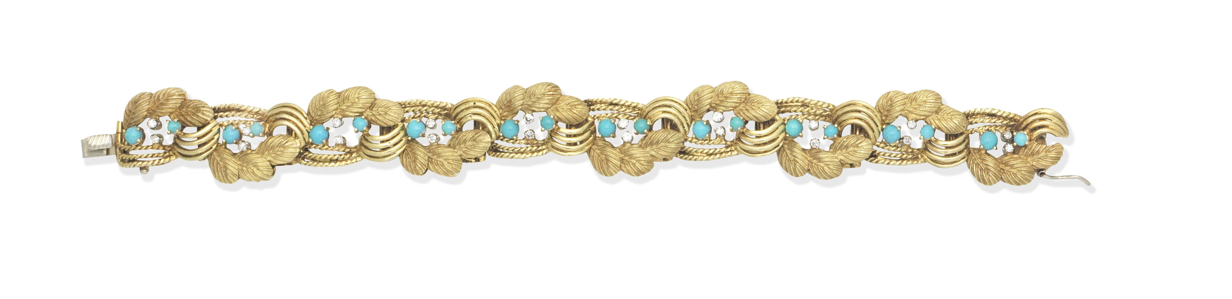 Turquoise and diamond bracelet, circa 1960