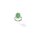 Jade and diamond ring
