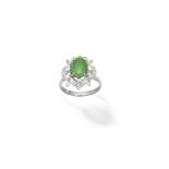 Jade and diamond dress ring