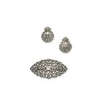 Diamond brooch and earrings (2)