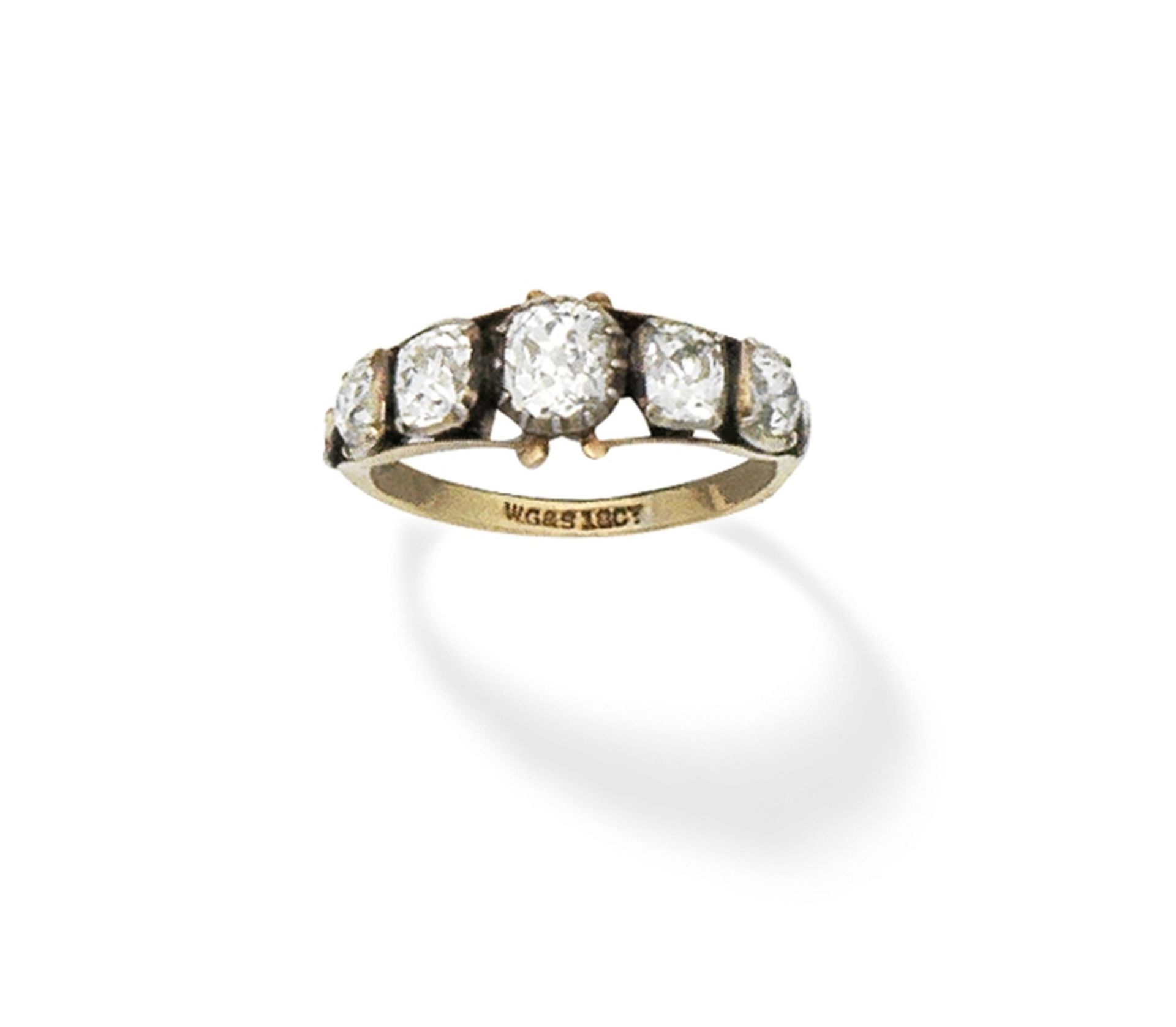 Diamond five-stone ring,