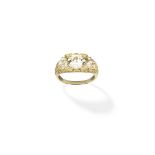 Diamond three-stone ring