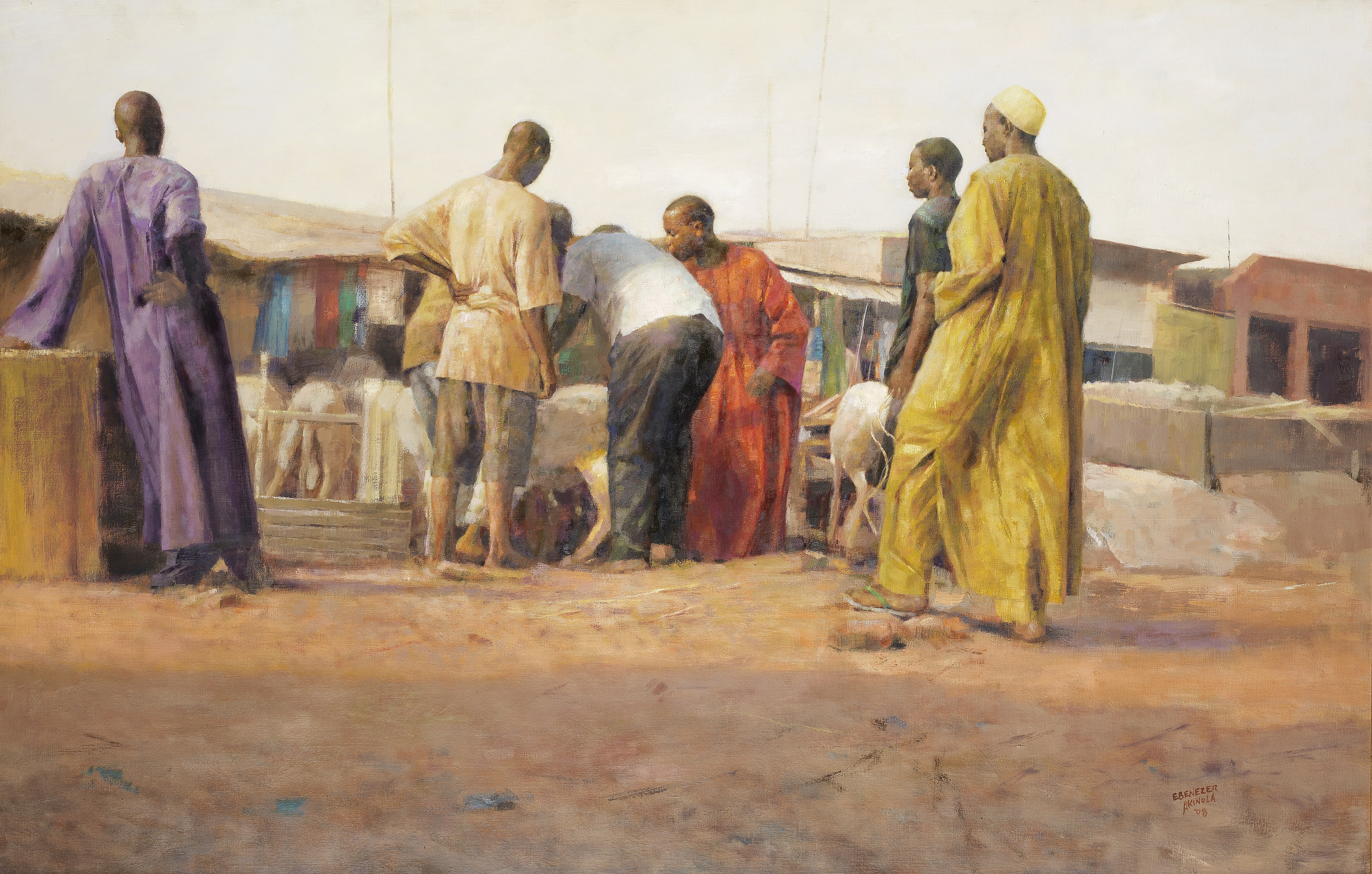 Ebenezer Akinola (Nigerian, born 1968) Goat Market