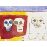 Robert Griffiths Hodgins (South African, 1920-2010) Skulls unframed.