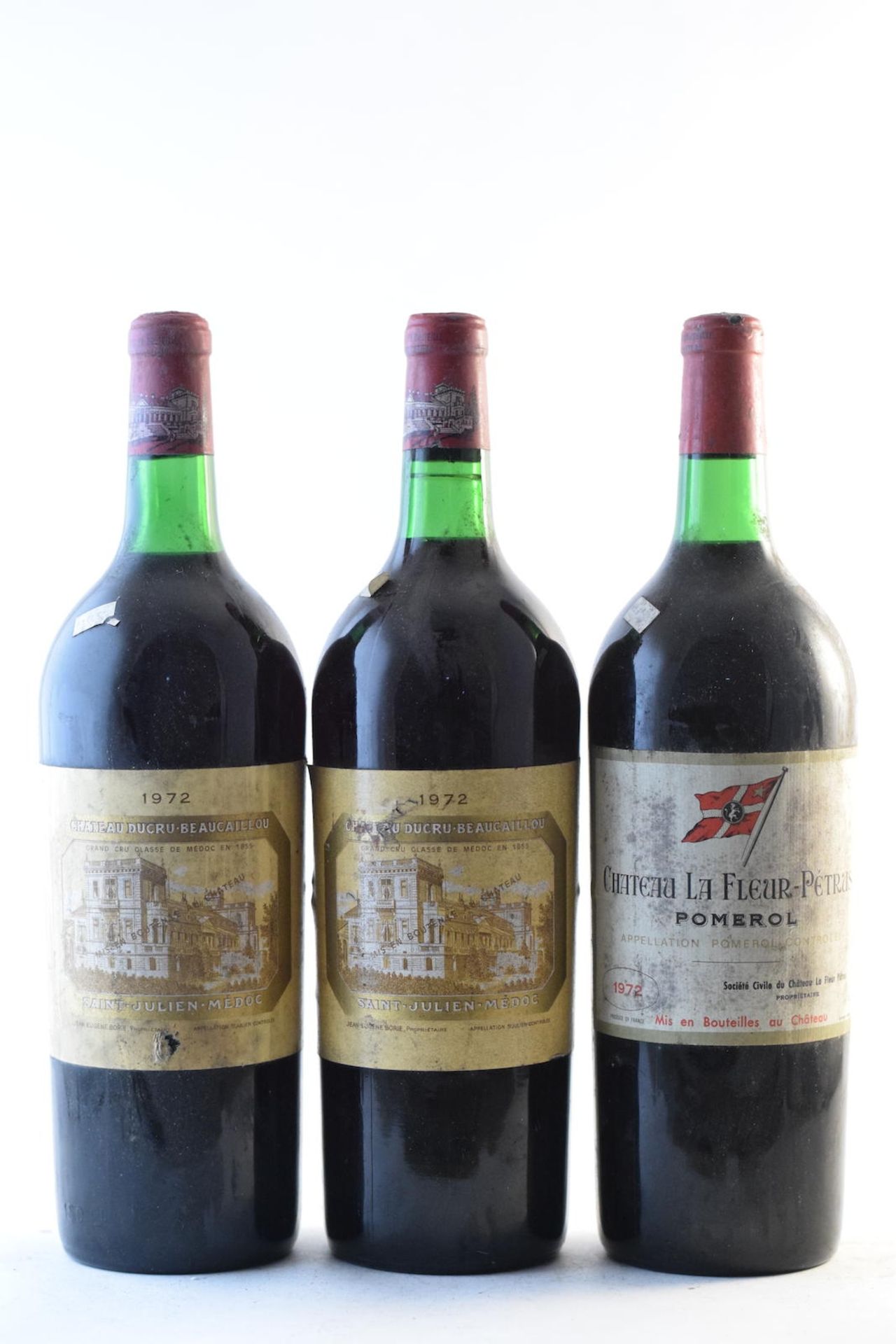 Château Ducru-Beaucaillou 1972, St Julien 2me Cru Classé (2 magnums) Château La Fleur-Pétrus 1972...