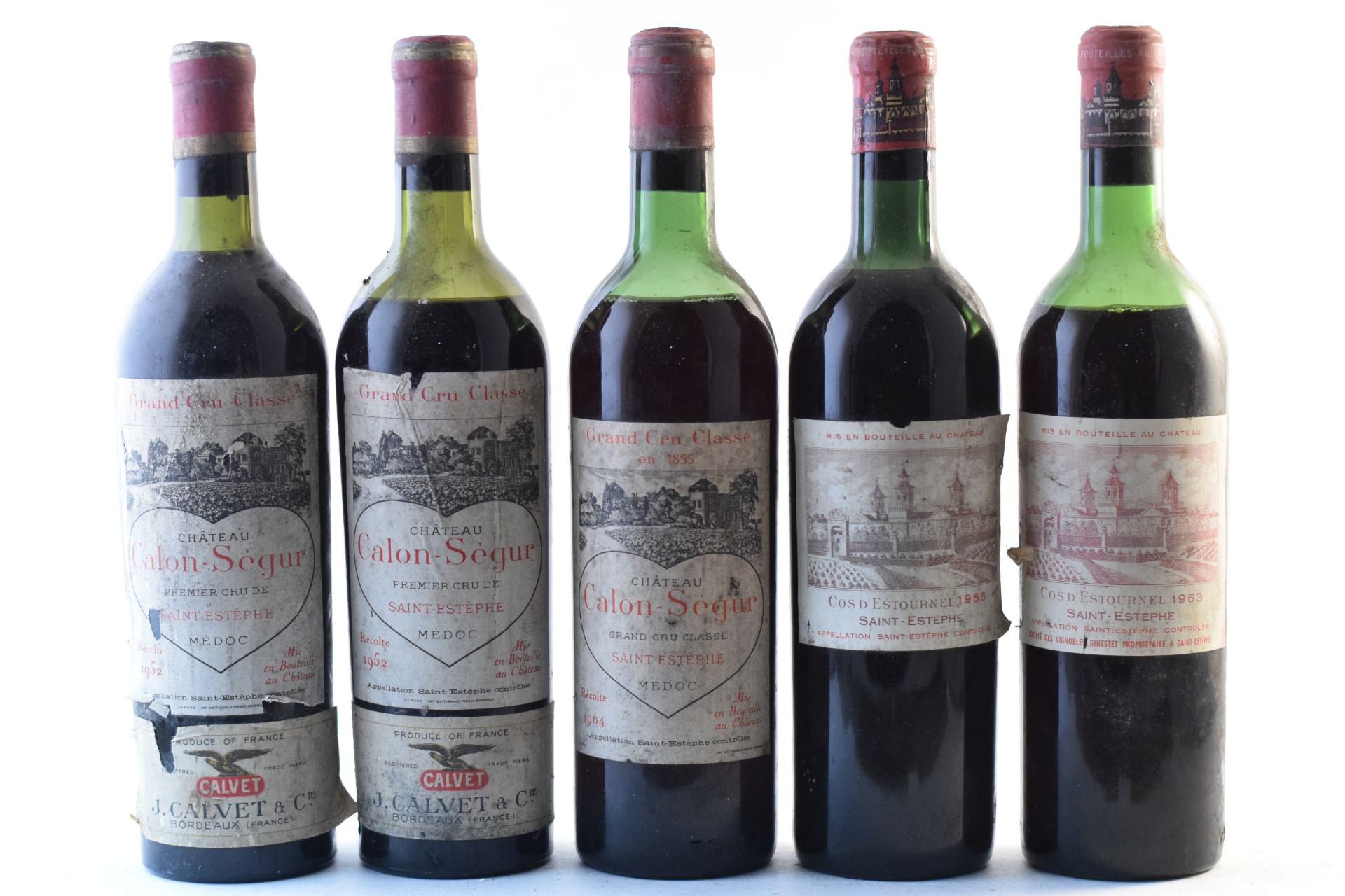 Château Calon-Ségur 1952 (2) Château Calon-Ségur 1964, St Estèphe 3me Cru Classé (1) Château Cos ...