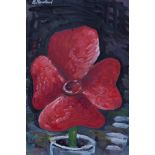 Vladimir Igorevich Yakovlev (Russian, 1934-1998) Red Flower unframed
