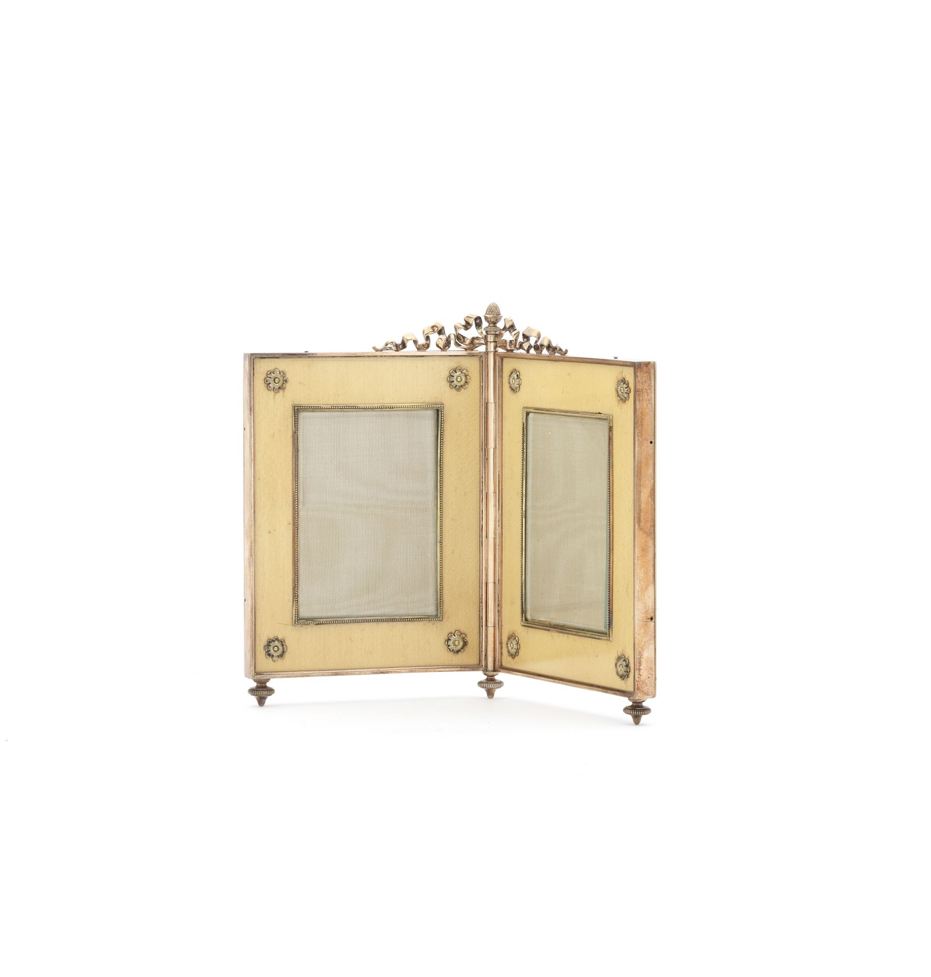 A silver-gilt and wood double photograph frameFabergé, workmaster Anders Nevalainen, St. Petersbu...