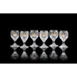 A set of six small liqueur glasses from the Imperial Banquet serviceImperial Glass Factory, St. P...