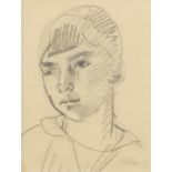 Robert Rafailovich Falk (Russian, 1886-1958) Double-sided drawing: Portrait of a young woman