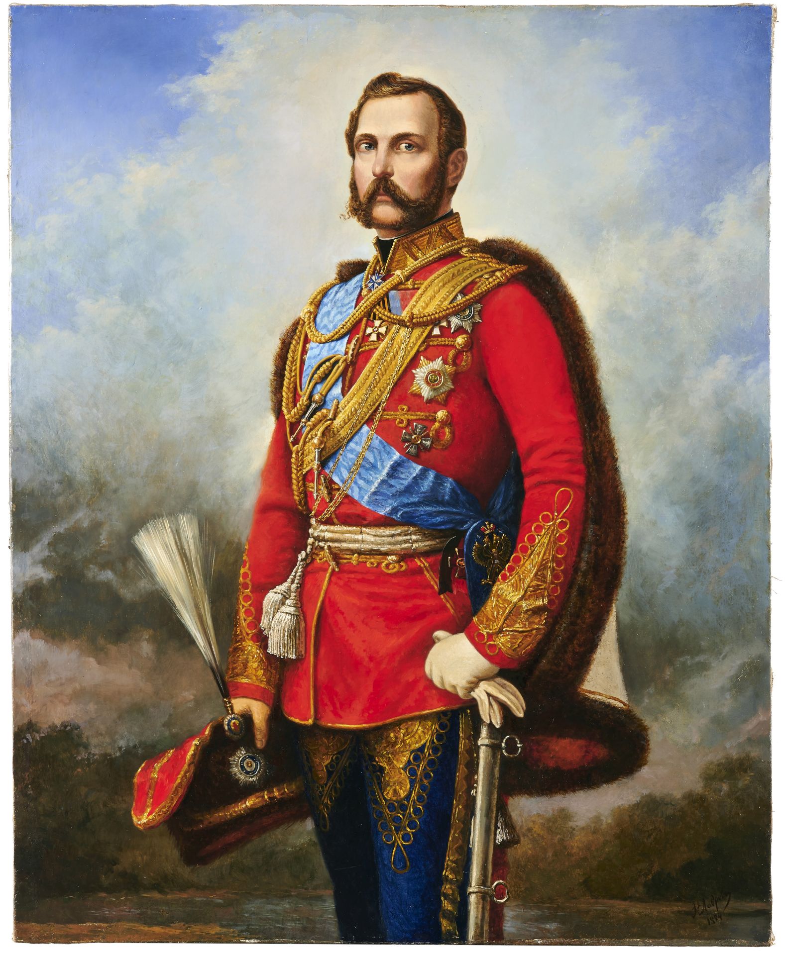 Nikolai Andreevich Lavrov (1820-1875) Portrait of Emperor Alexander II in the uniform of His Maje...