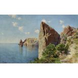 Vasili Yakovlevich Beringer (Russian, 1875-1942) 'Crimea' 77.5 x 121cm (30 1/2 x 47 3/4in).