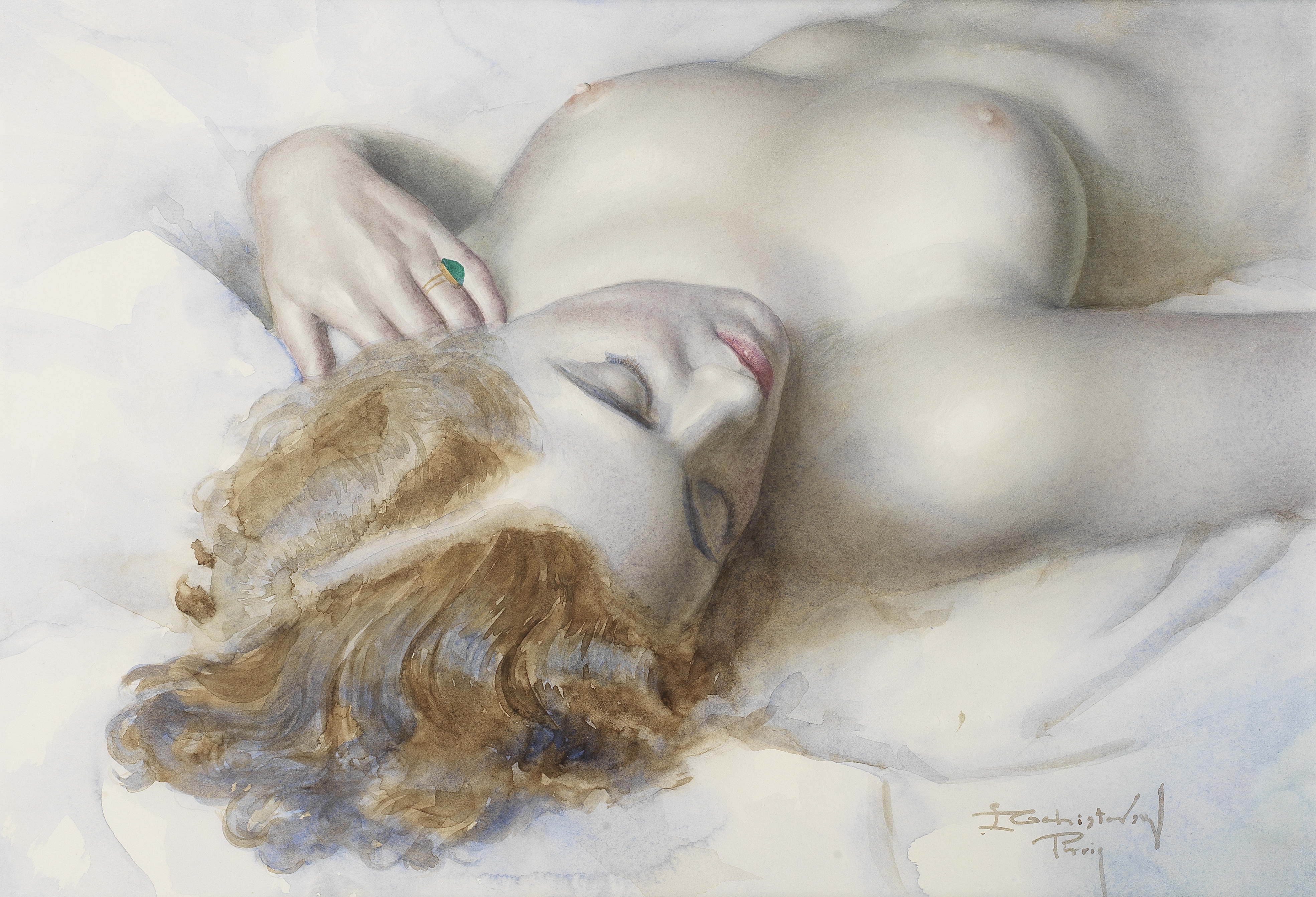 Lev Tchistovsky (Russian, 1902-1969) Reclining nude