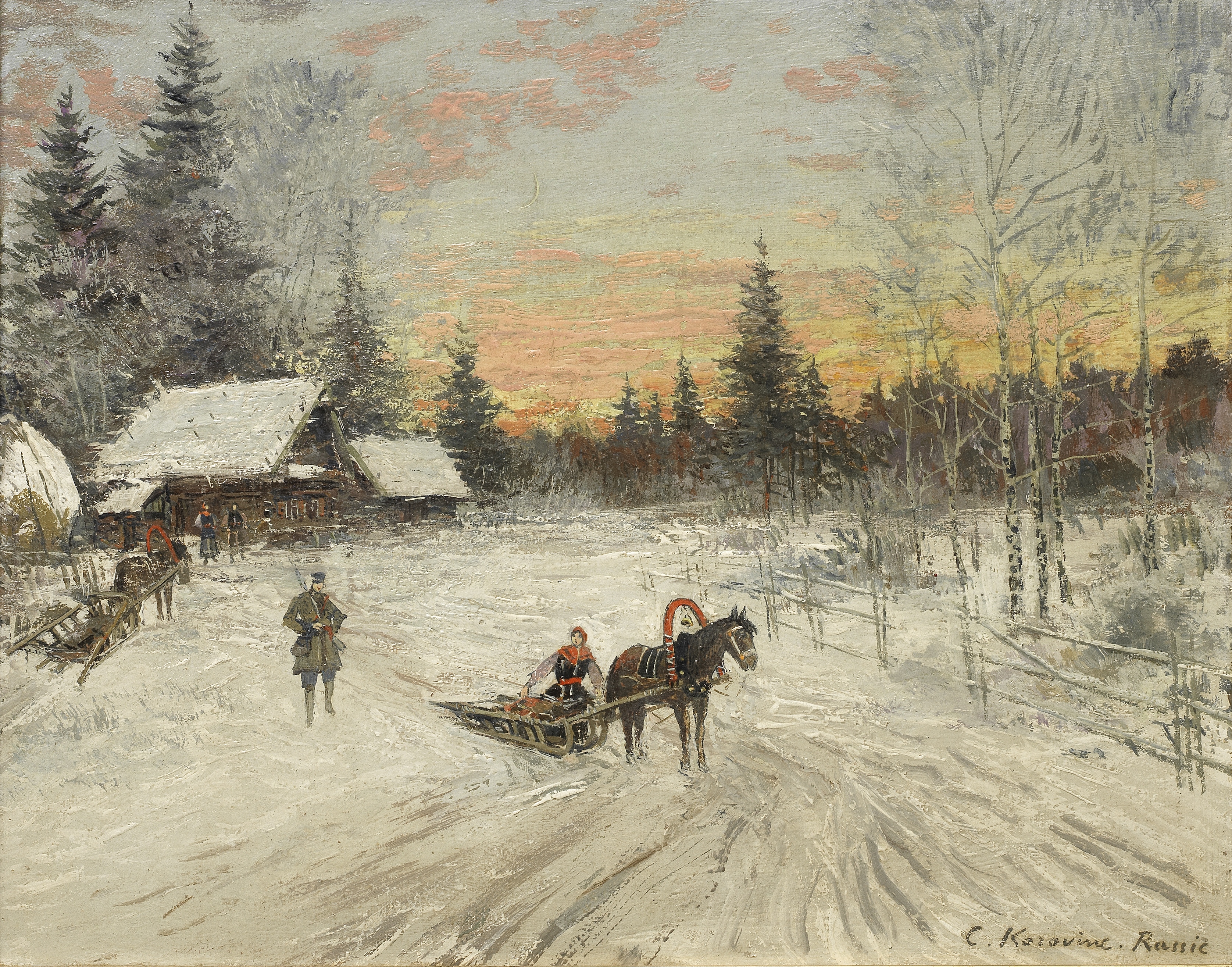 Konstantin Alexeevich Korovin (Russian, 1861-1939) A winter's day