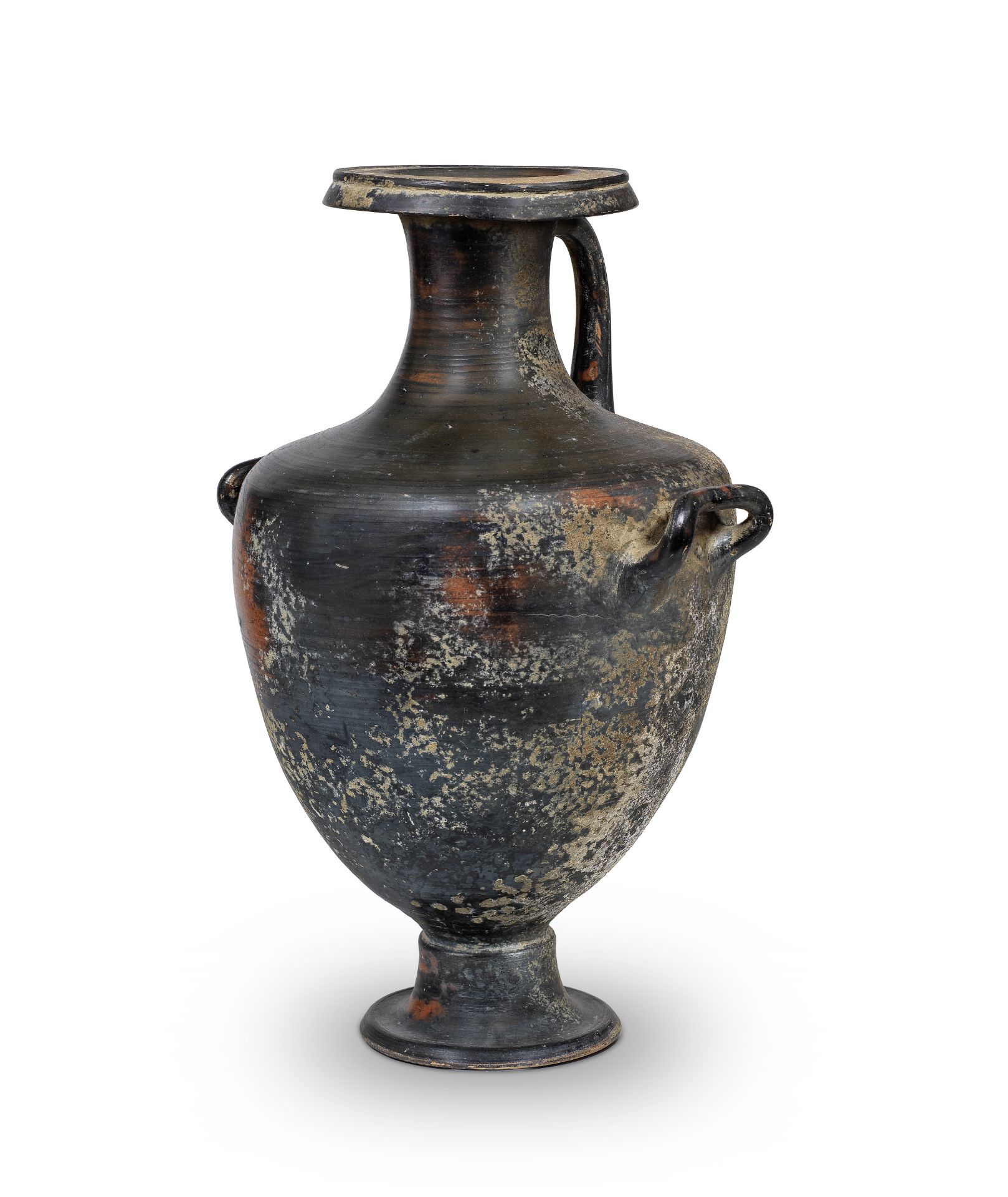 A Greek black-glazed hydria