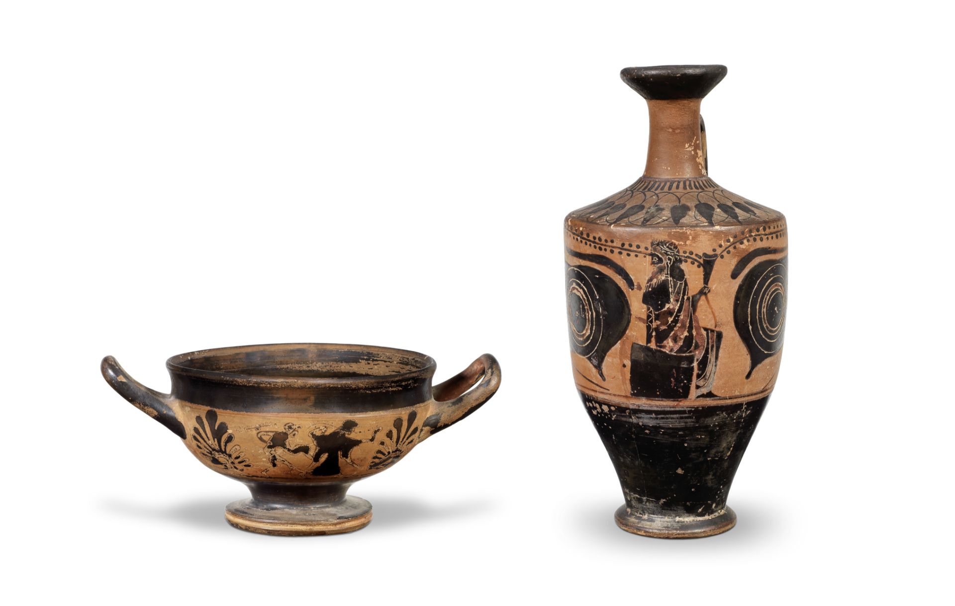 An Attic black-figure 'eye' lekythos and an Attic black-figure skyphos 2