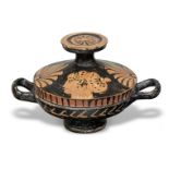 A small South Italian red-figure lidded lekanis