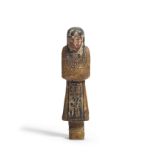 An Egyptian polychrome wood overseer shabti