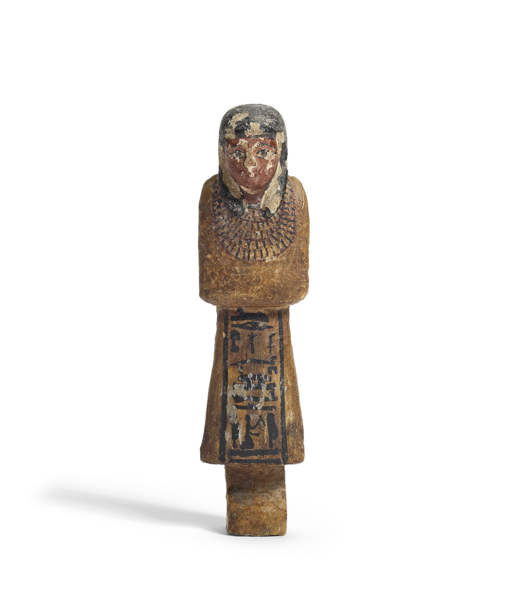 An Egyptian polychrome wood overseer shabti