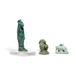 Three Egyptian glazed composition amulets 3