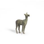 A large Roman bronze doe