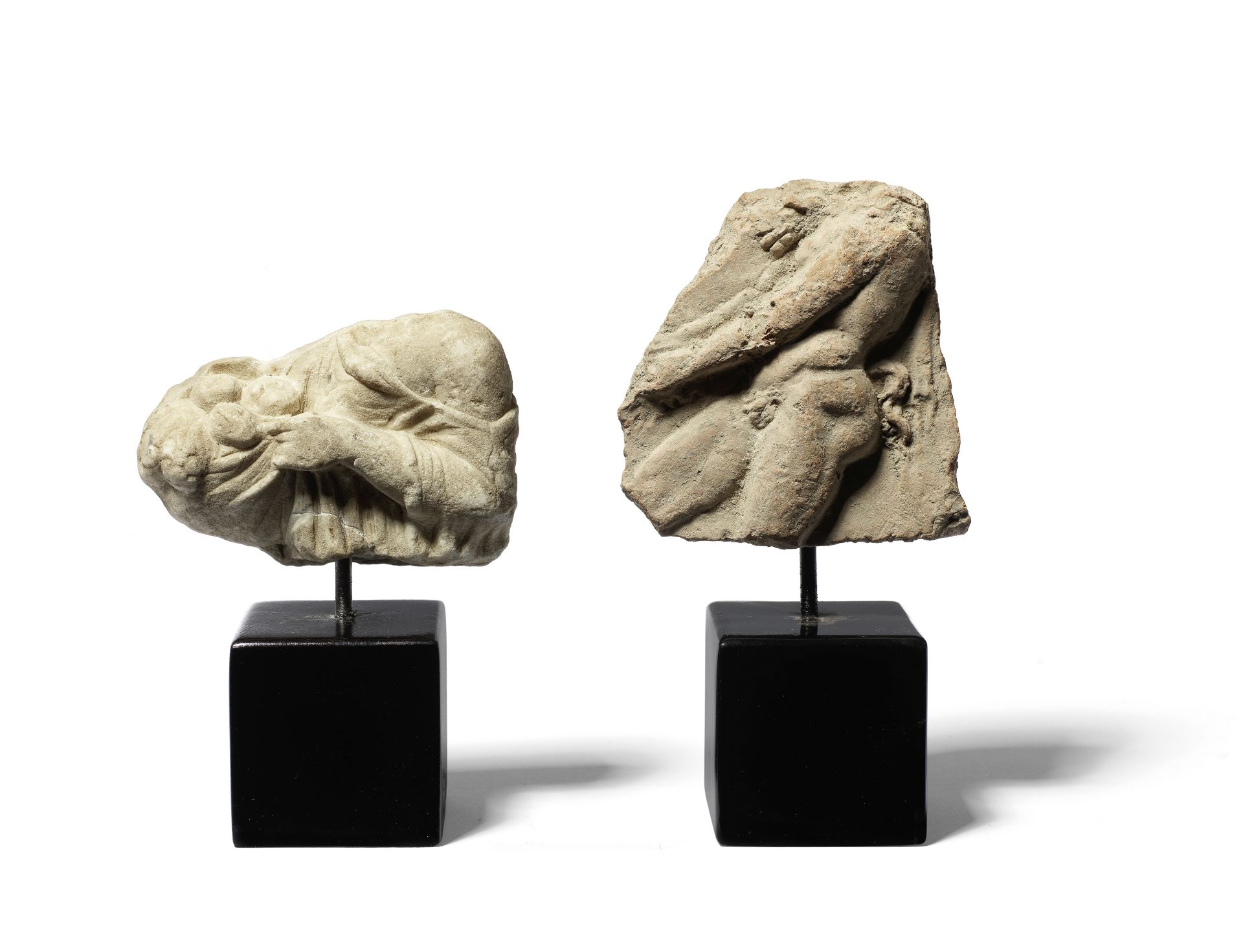 A Roman terracotta 'Campana' relief fragment and a Roman marble relief fragment 2