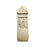 A Greek marble funerary stele