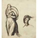 George Romney (Beckside 1734-1802 Kendal) Sketches for Viscountess Bulkeley as Hebe