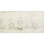 Willem van de Velde the Elder (Leiden 1611-1693 London) The Dutch fleet becalmed with a snow in t...