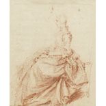 Nicolas Lancret (Paris 1690-1743) Study of a seated lady and a subsidiary study of a head