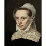 Attributed to Frans Pourbus the Elder (Bruges 1545-1581 Antwerp) Portrait of a lady, bust-length,...